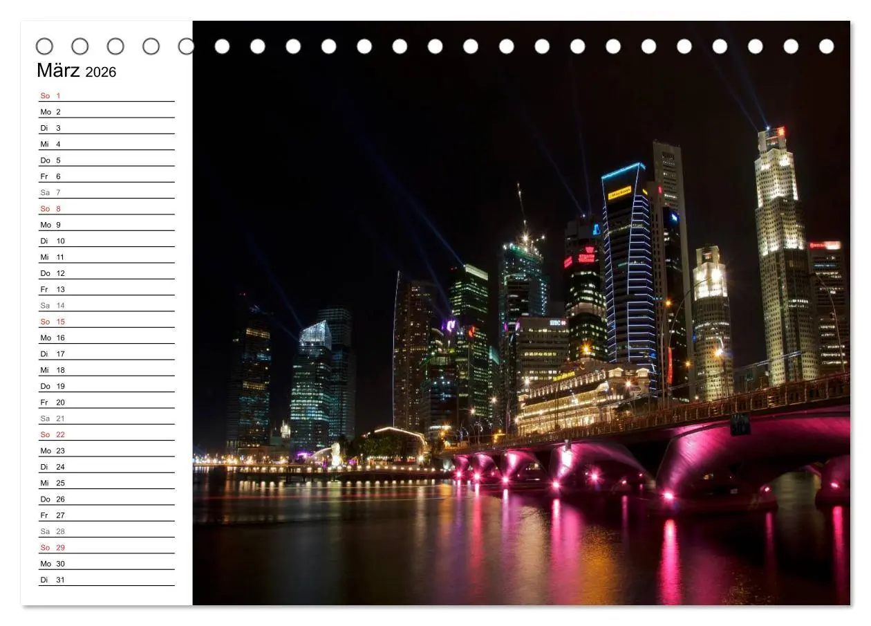 Bild: 9783457982273 | Singapur - Die Farben der Nacht (Tischkalender 2026 DIN A5 quer),...