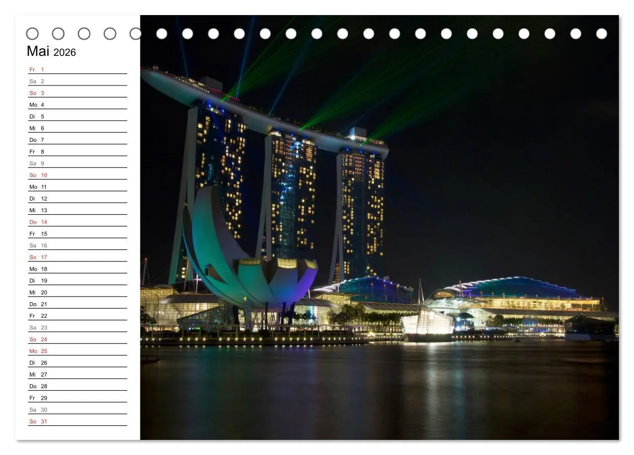 Bild: 9783457982273 | Singapur - Die Farben der Nacht (Tischkalender 2026 DIN A5 quer),...