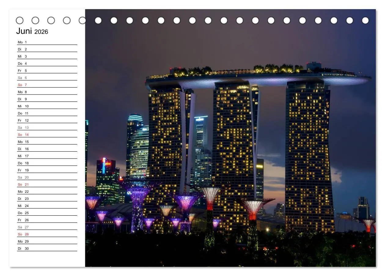 Bild: 9783457982273 | Singapur - Die Farben der Nacht (Tischkalender 2026 DIN A5 quer),...
