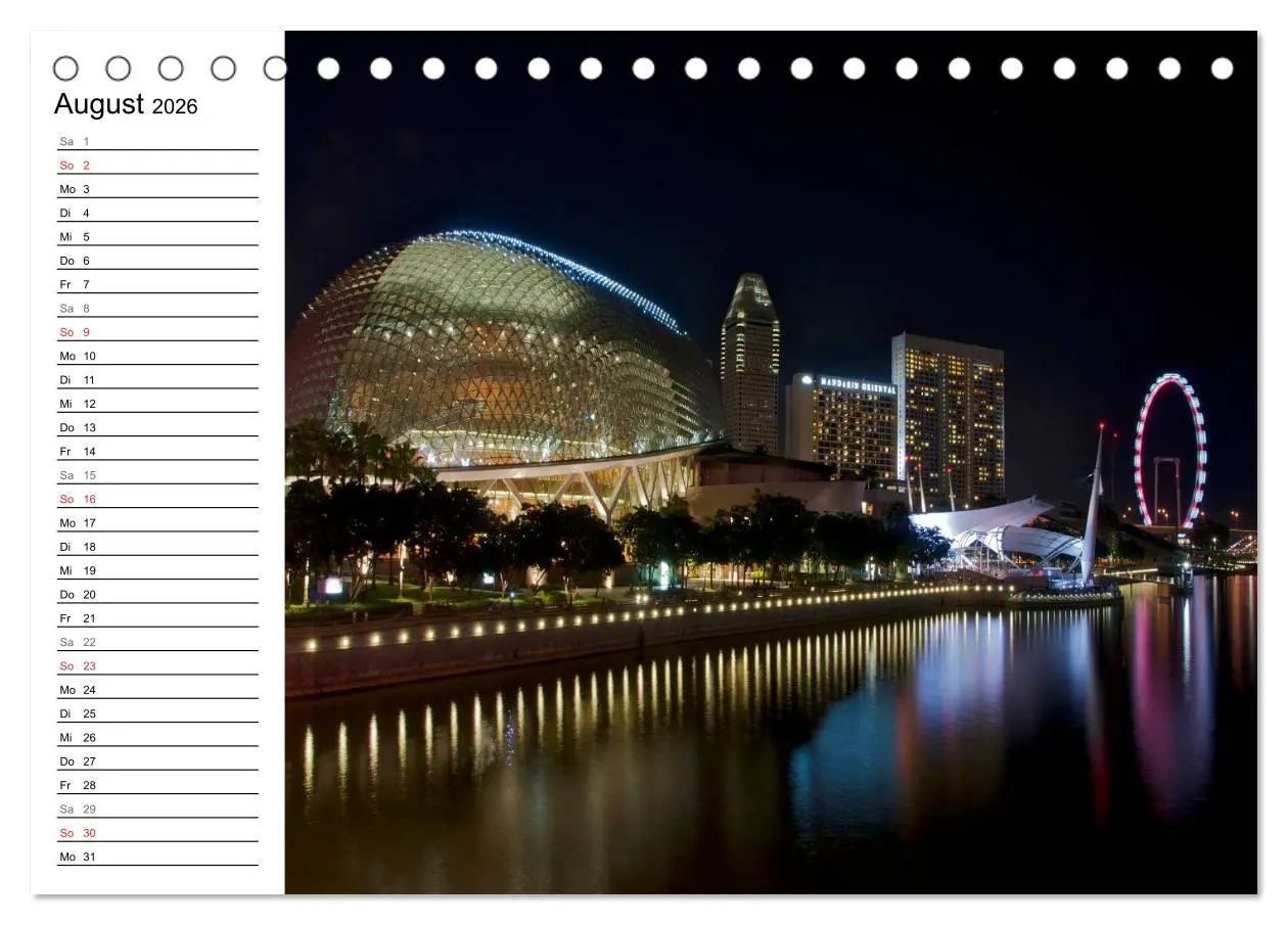 Bild: 9783457982273 | Singapur - Die Farben der Nacht (Tischkalender 2026 DIN A5 quer),...