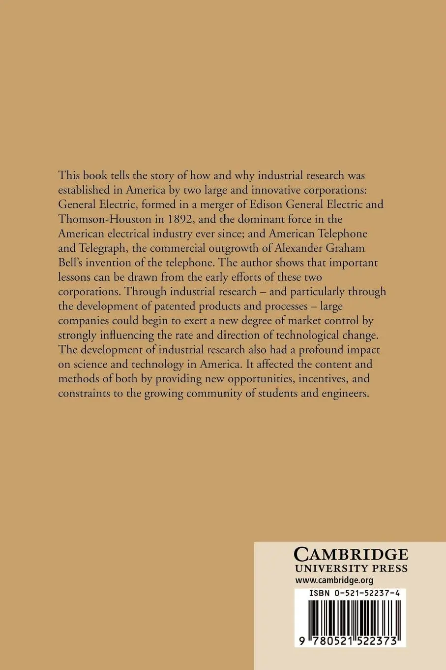 Rückseite: 9780521522373 | The Making of American Industrial Research | Leonard S. Reich (u. a.)