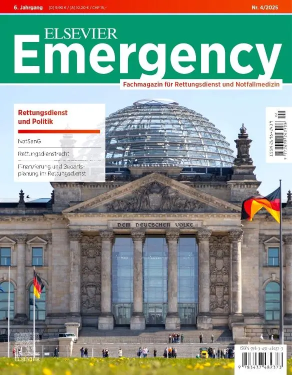 Cover: 9783437482373 | ELSEVIER Emergency. Rettungsdienst und Politik. 4/2025 | Flake (u. a.)