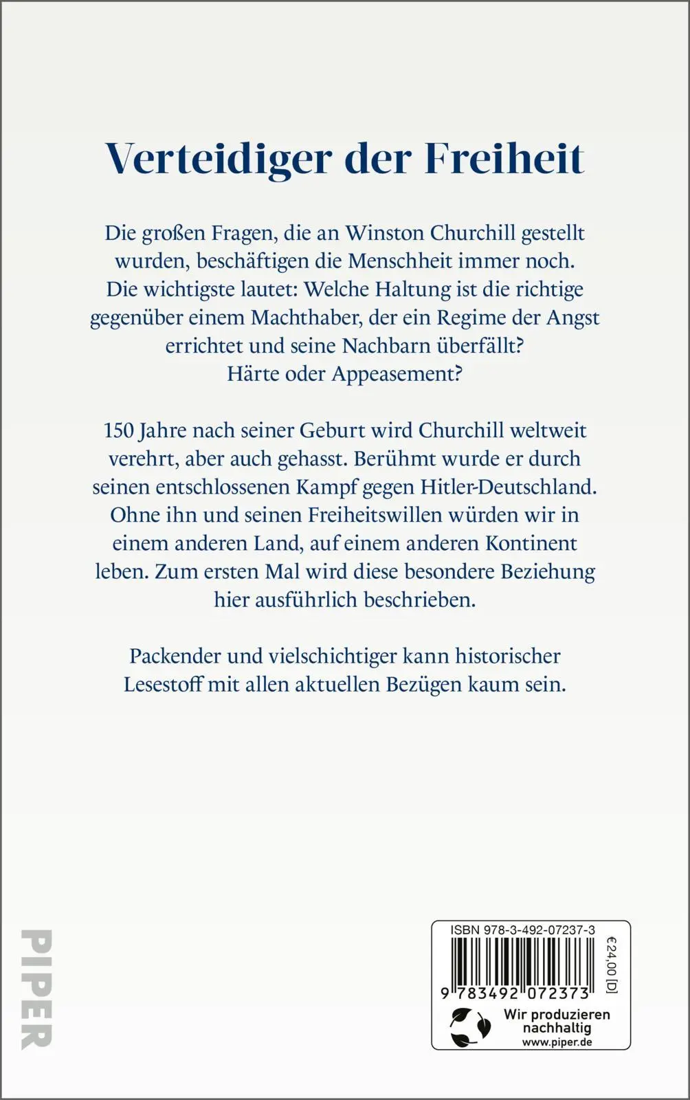 Rückseite: 9783492072373 | Churchill und die Deutschen | Dietmar Pieper | Buch | 320 S. | Deutsch