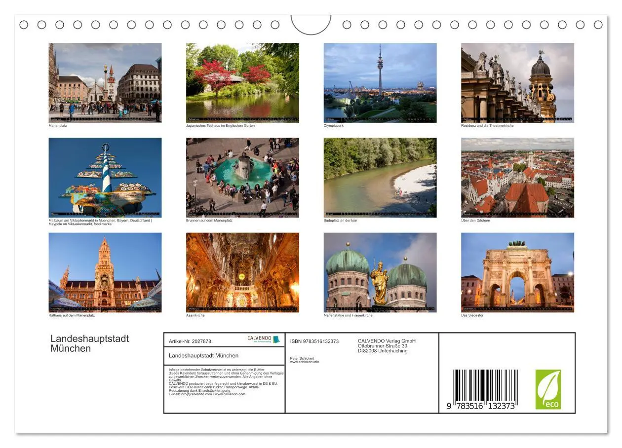 Bild: 9783516132373 | Landeshauptstadt München (Wandkalender 2026 DIN A4 quer), CALVENDO...