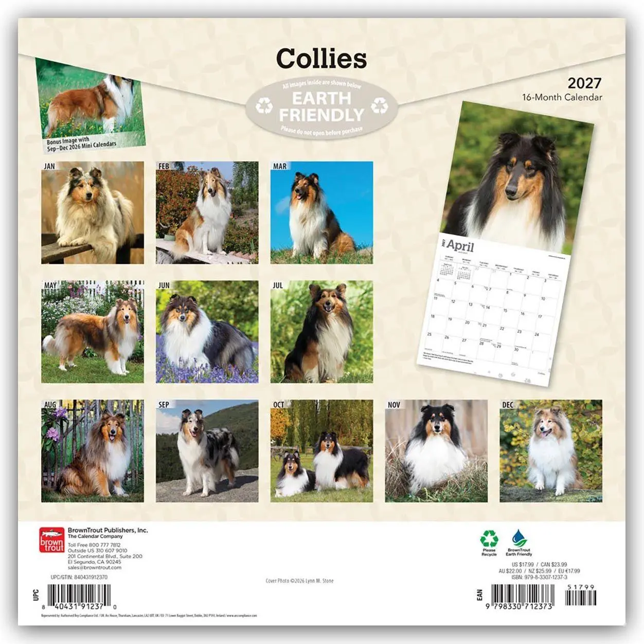 Rückseite: 9798330712373 | Collies - Langhaarcollie 2027 - 16-Monatskalender | Publishers | 28 S.