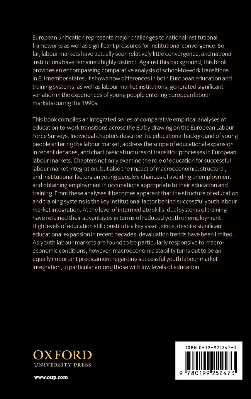 Rückseite: 9780199252473 | Transitions from Education to Work in Europe | Walter Muller (u. a.)