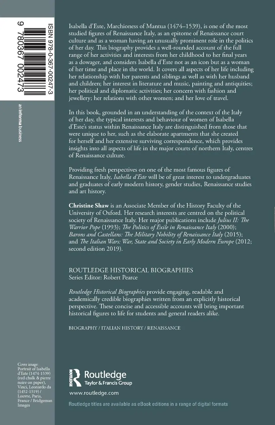 Rückseite: 9780367002473 | Isabella d'Este | A Renaissance Princess | Christine Shaw | Buch