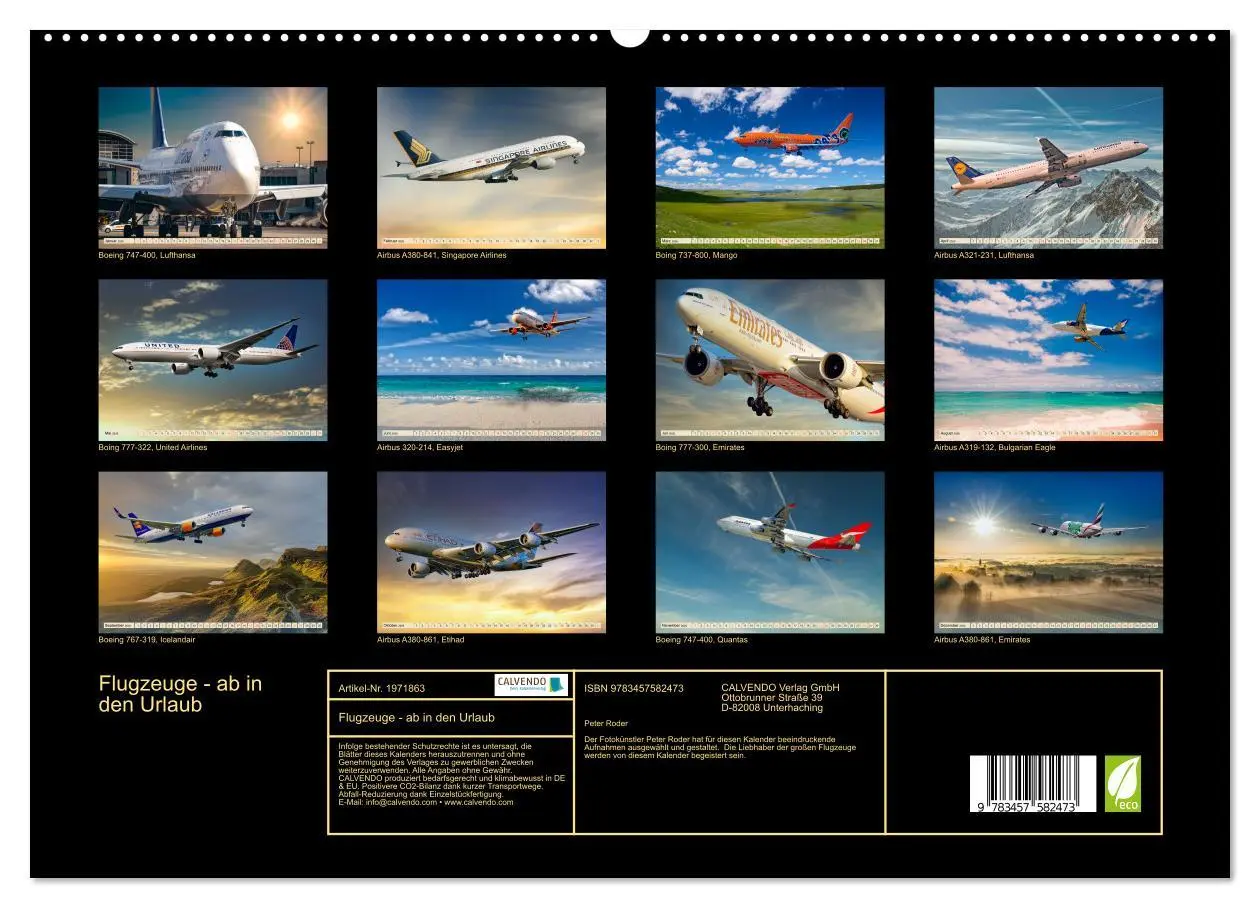 Bild: 9783457582473 | Flugzeuge - ab in den Urlaub (hochwertiger Premium Wandkalender...