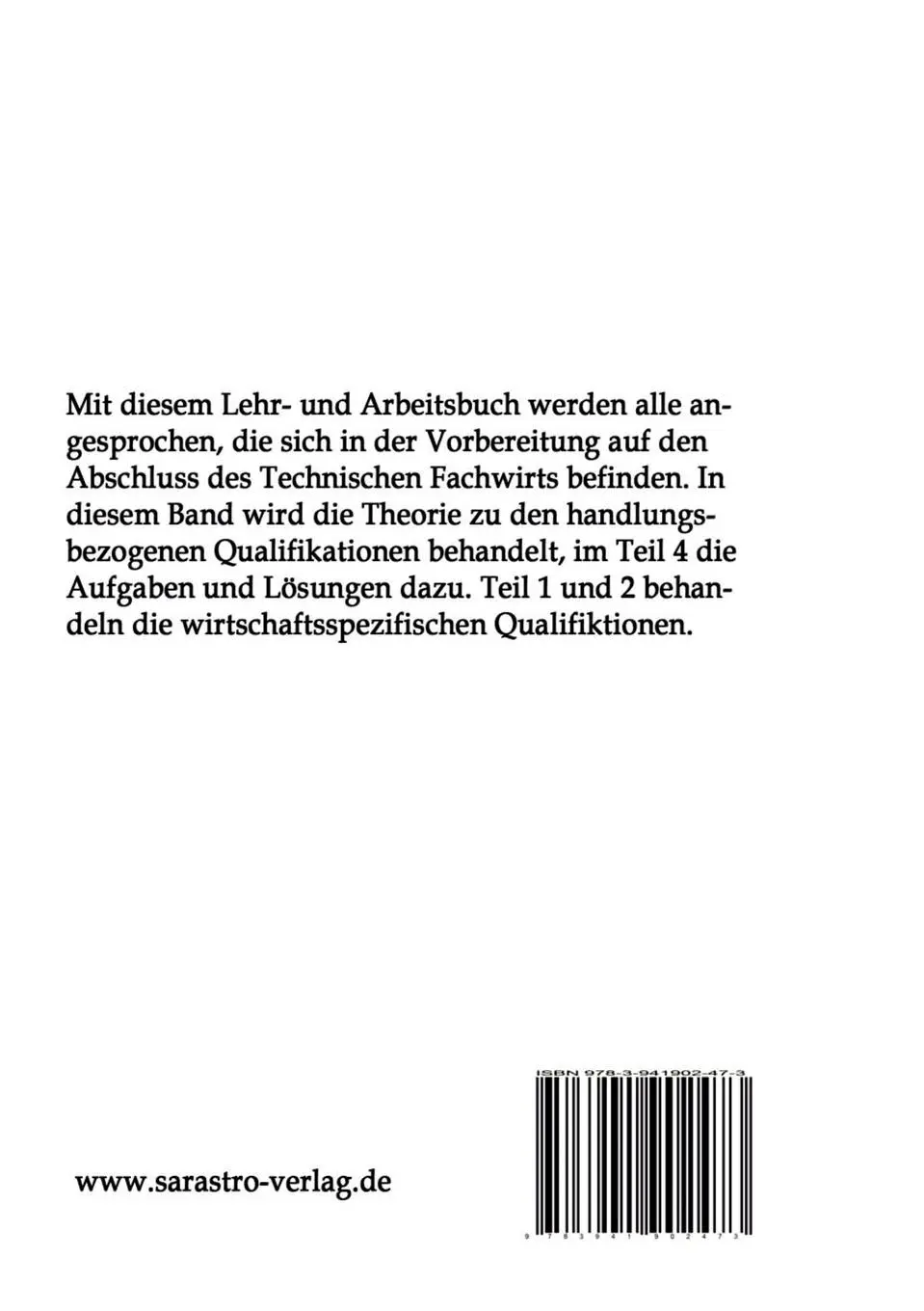 Rückseite: 9783941902473 | Technischer Fachwirt - Das prüfungsrelevante Wissen | Teil 3 | Padberg
