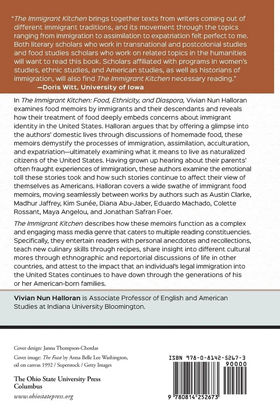 Rückseite: 9780814252673 | The Immigrant Kitchen | Food, Ethnicity, and Diaspora | Halloran