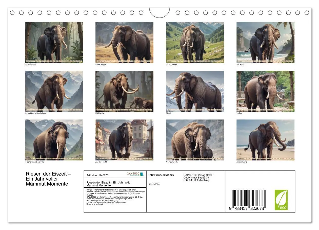 Bild: 9783457322673 | Riesen der Eiszeit - Ein Jahr voller Mammut Momente (Wandkalender...