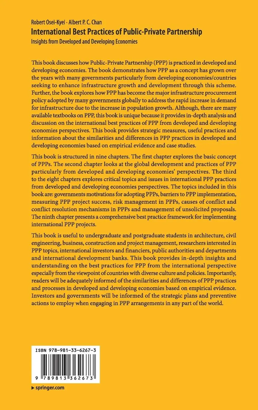 Rückseite: 9789813362673 | International Best Practices of Public-Private Partnership | Buch