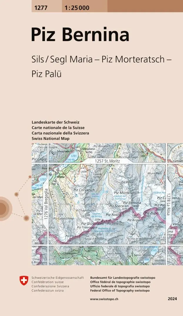 Cover: 9783302012773 | Swisstopo 1 : 25 000 Piz Bernina | (Land-)Karte | Swisstopo 1 : 25 000