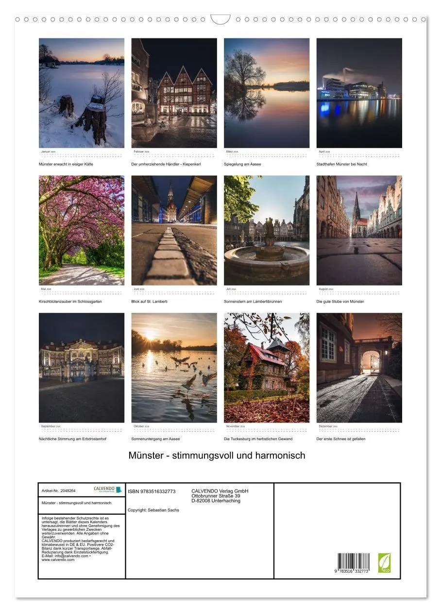 Bild: 9783516332773 | Münster - stimmungsvoll und harmonisch (Wandkalender 2026 DIN A2...