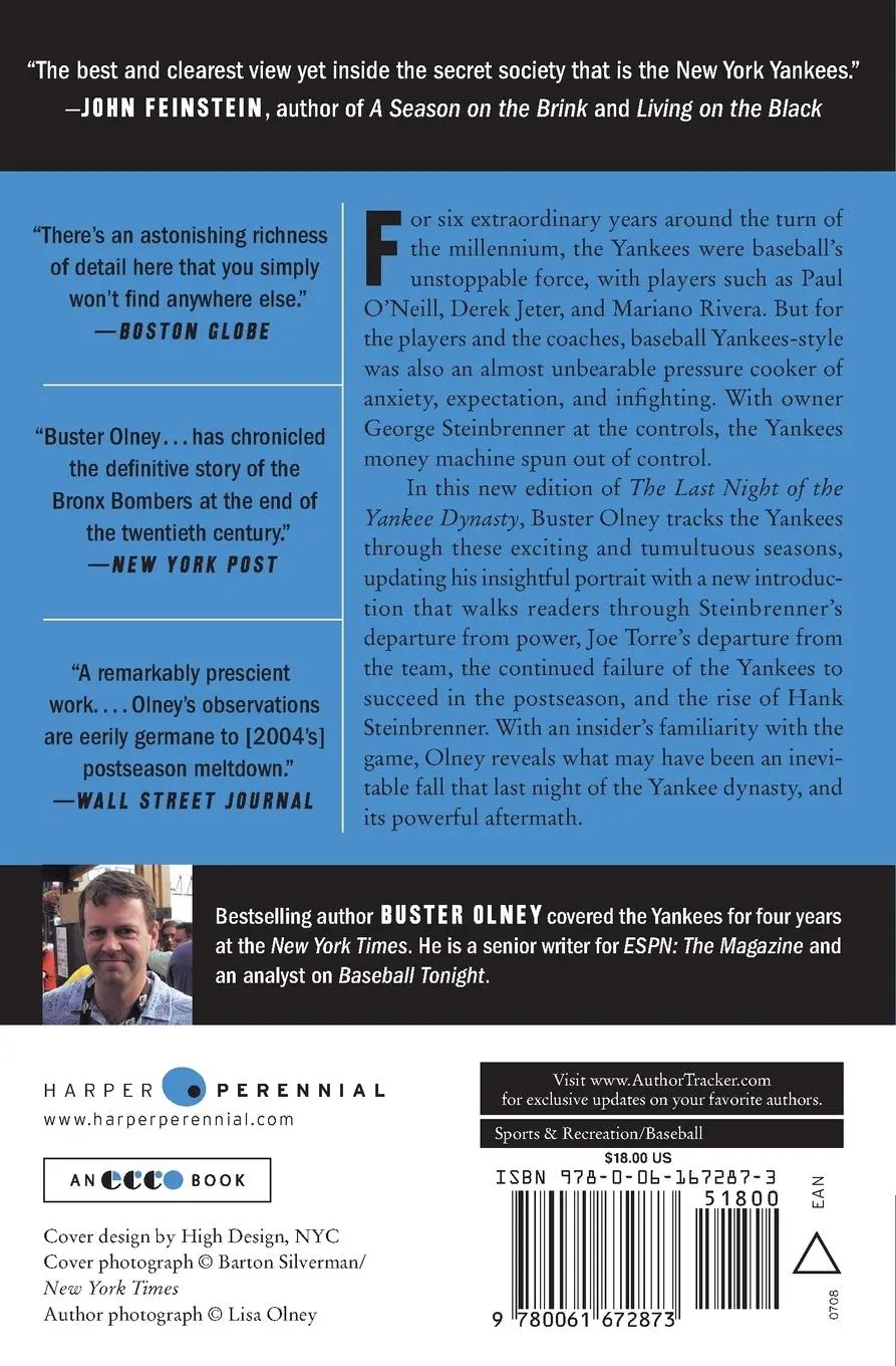 Rückseite: 9780061672873 | The Last Night of the Yankee Dynasty | Buster Olney | Taschenbuch