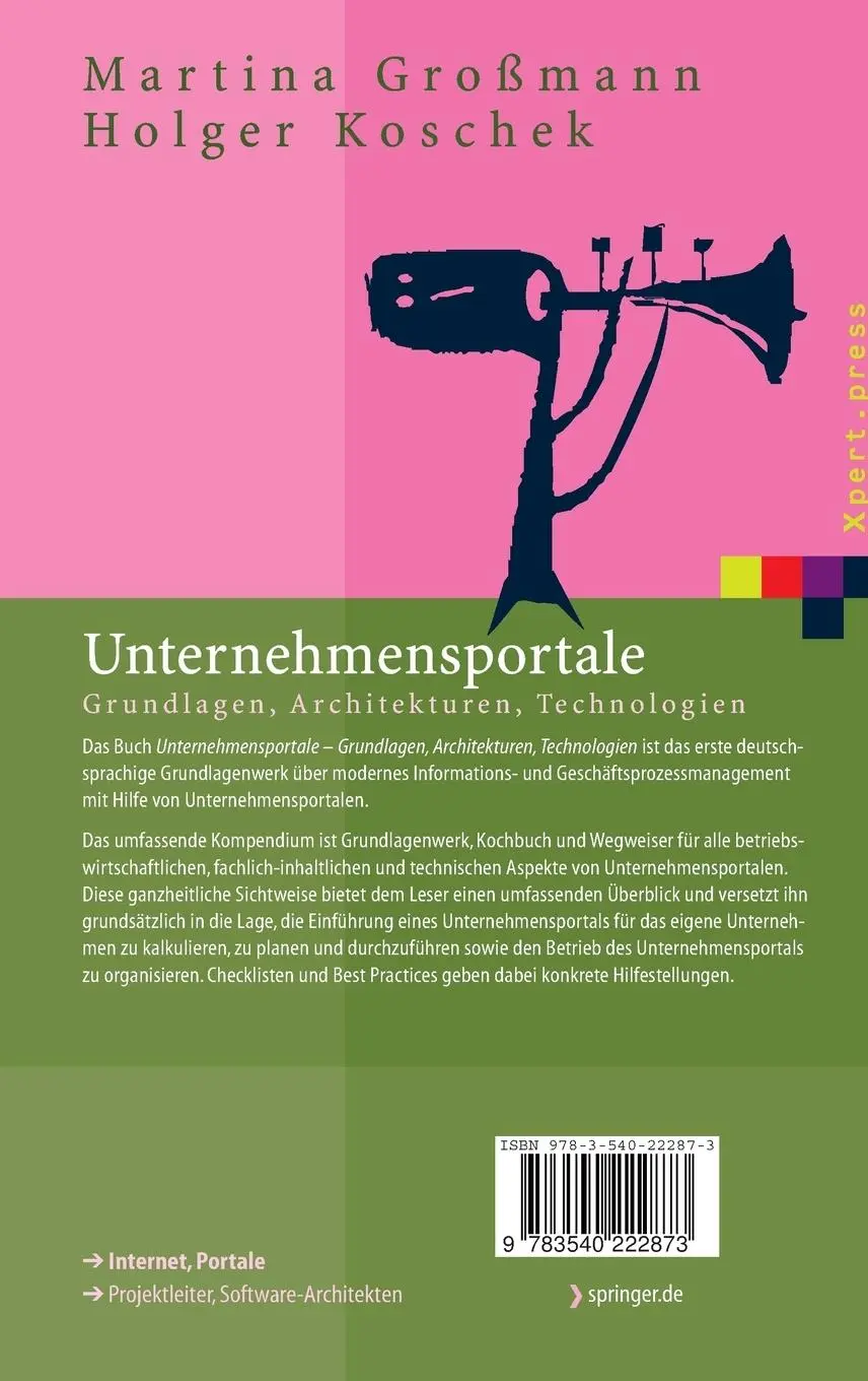 Rückseite: 9783540222873 | Unternehmensportale | Grundlagen, Architekturen, Technologien | Buch