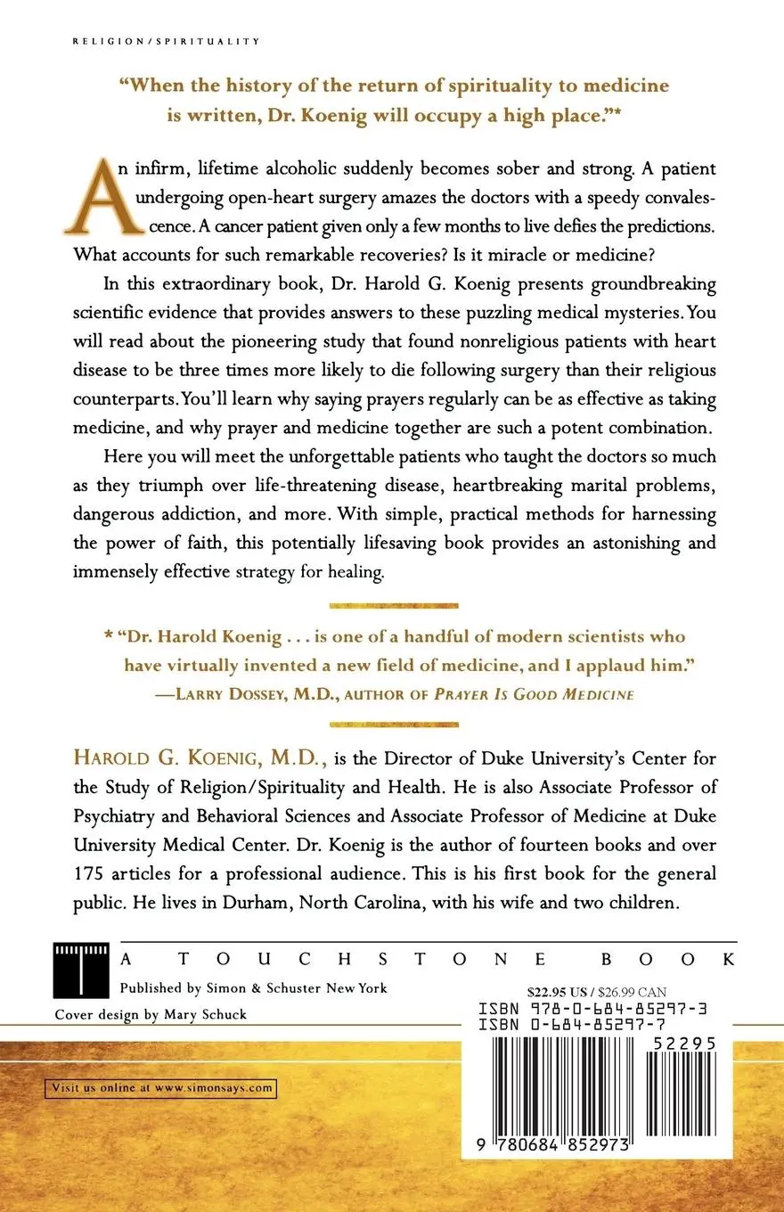 Rückseite: 9780684852973 | The Healing Power of Faith | Harold George Koenig | Taschenbuch | 2001
