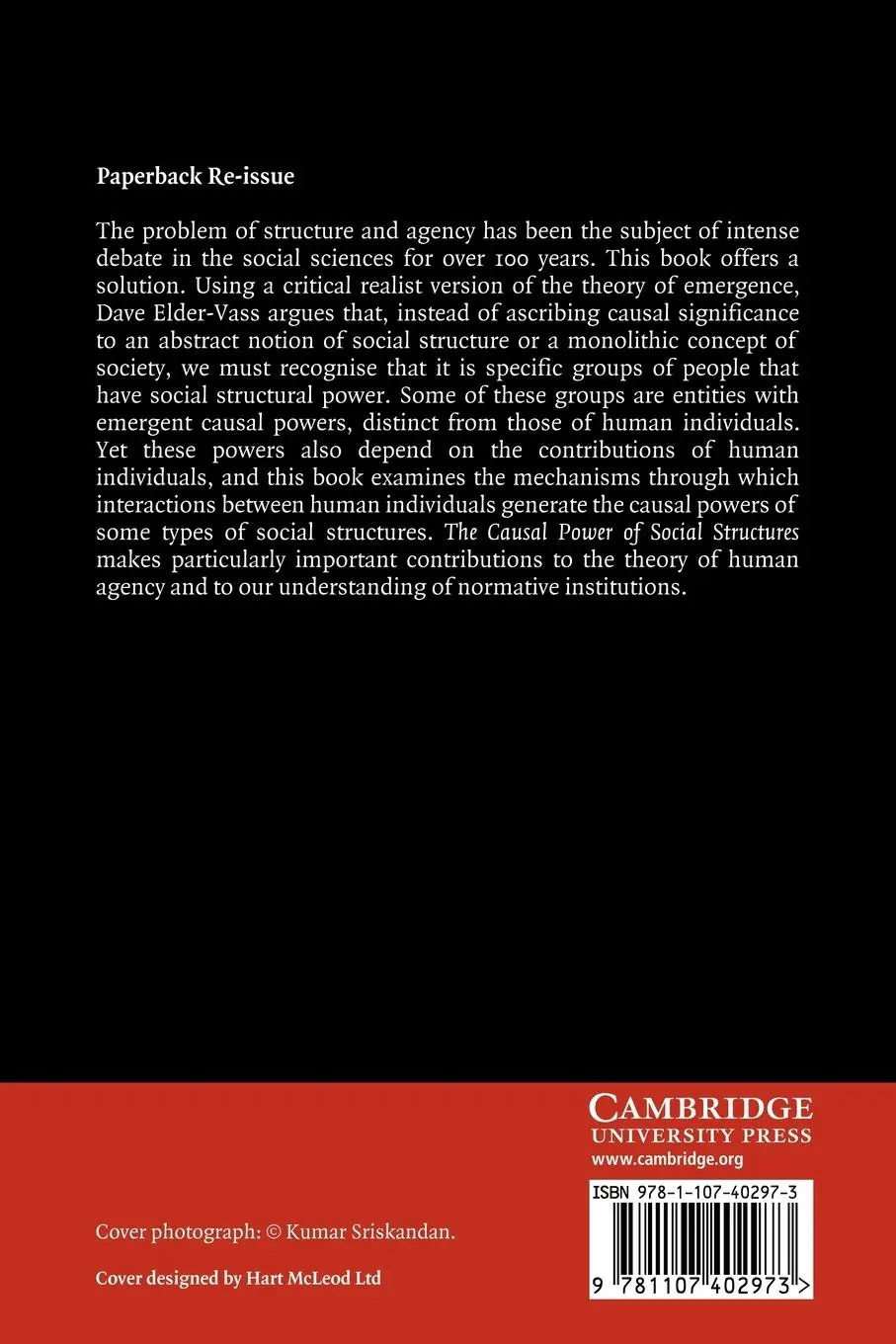 Rückseite: 9781107402973 | The Causal Power of Social Structures | Dave Elder-Vass | Taschenbuch