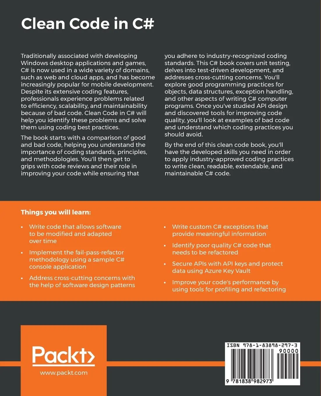 Rückseite: 9781838982973 | Clean Code in C | Jason Alls | Taschenbuch | Englisch | 2020