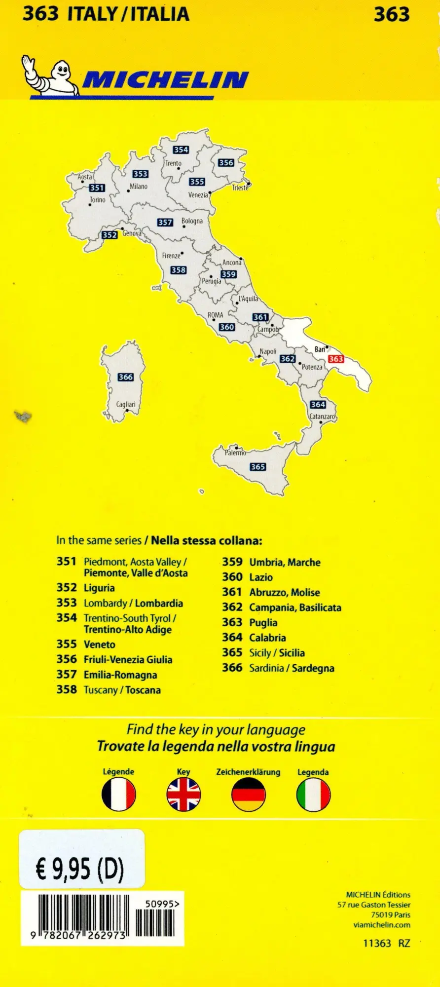 Bild: 9782067262973 | Michelin Apulien | Map | (Land-)Karte | Michelin-Karten | 1 S. | 2024