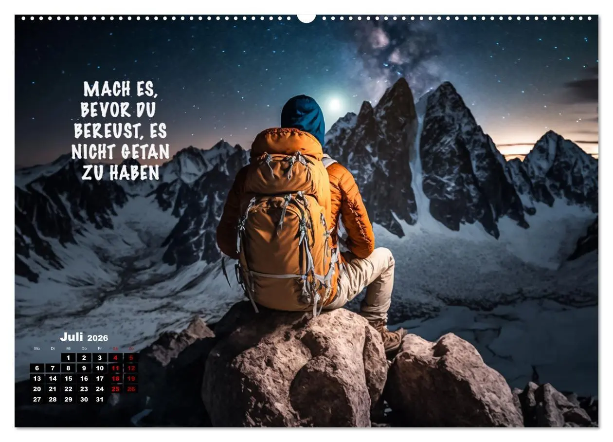 Bild: 9783457532973 | Motivation und Bergsteigen (Wandkalender 2026 DIN A2 quer),...