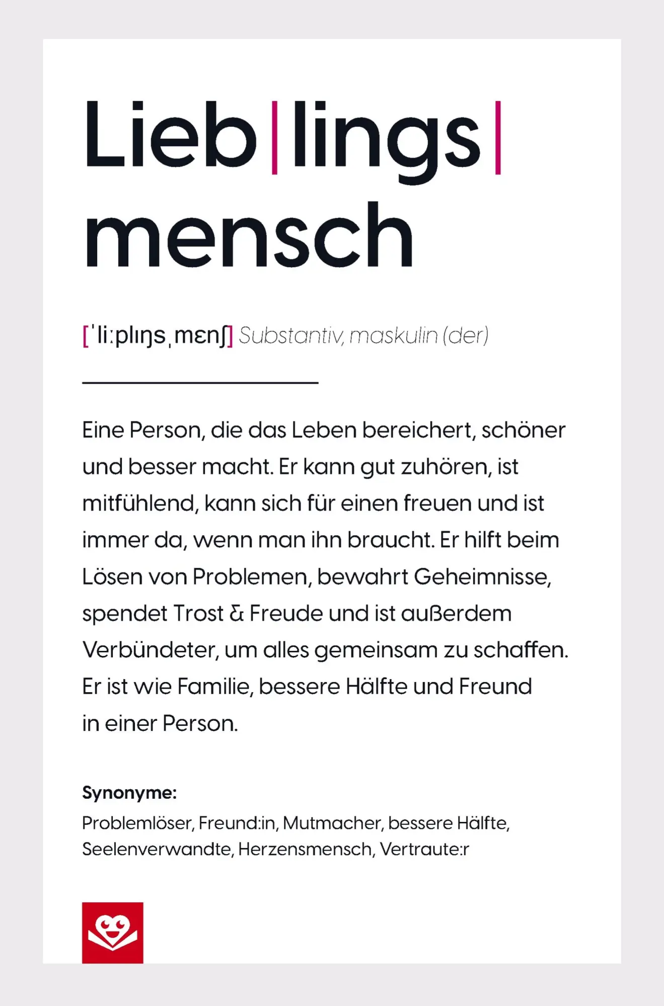 Cover: 9789403852973 | Lieblingsmensch Notizbuch: Die Definition einer besonderen...