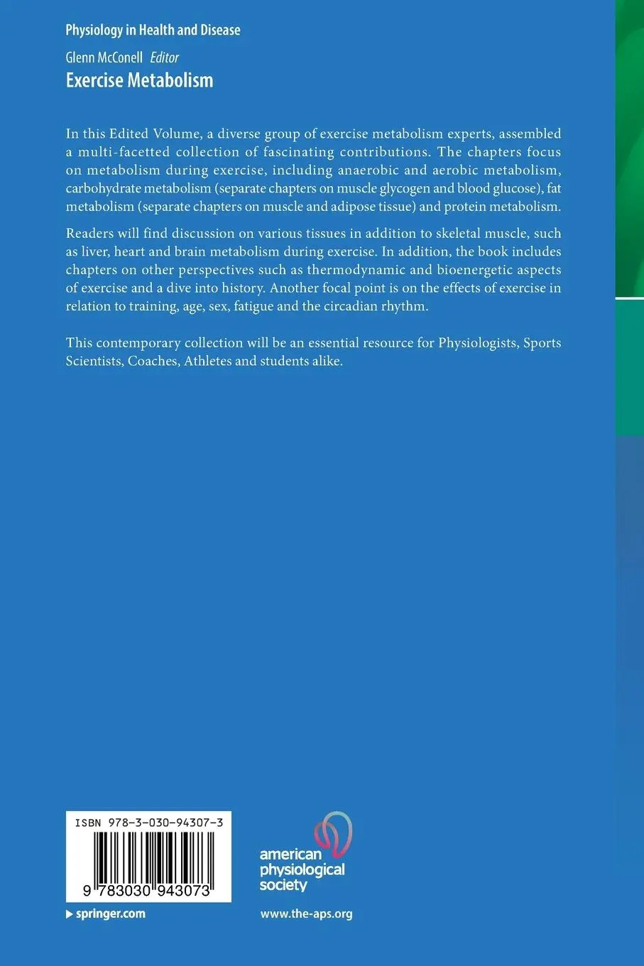 Rückseite: 9783030943073 | Exercise Metabolism | Glenn McConell | Taschenbuch | x | Englisch
