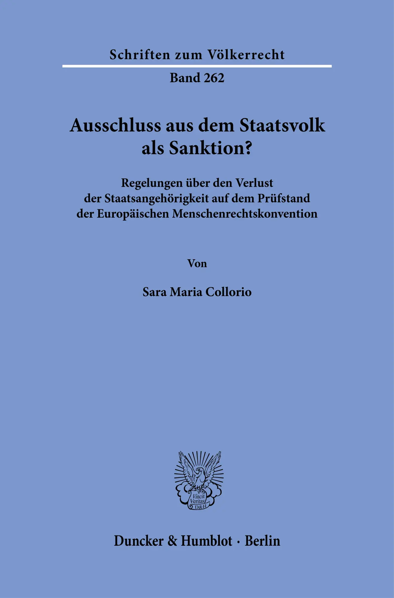 Cover: 9783428193073 | Ausschluss aus dem Staatsvolk als Sanktion? | Sara Maria Collorio