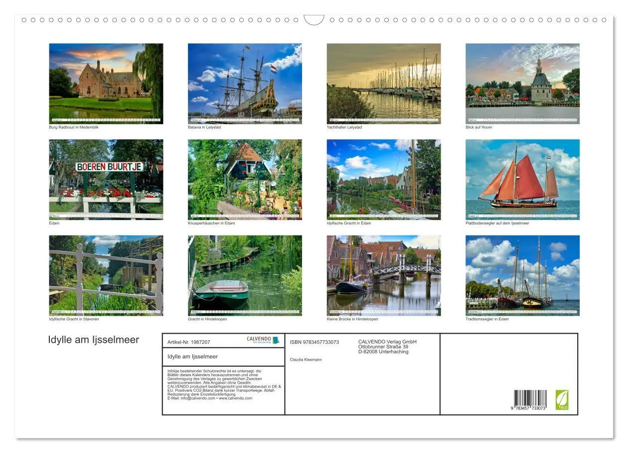 Bild: 9783457733073 | Idylle am Ijsselmeer (Wandkalender 2026 DIN A2 quer), CALVENDO...