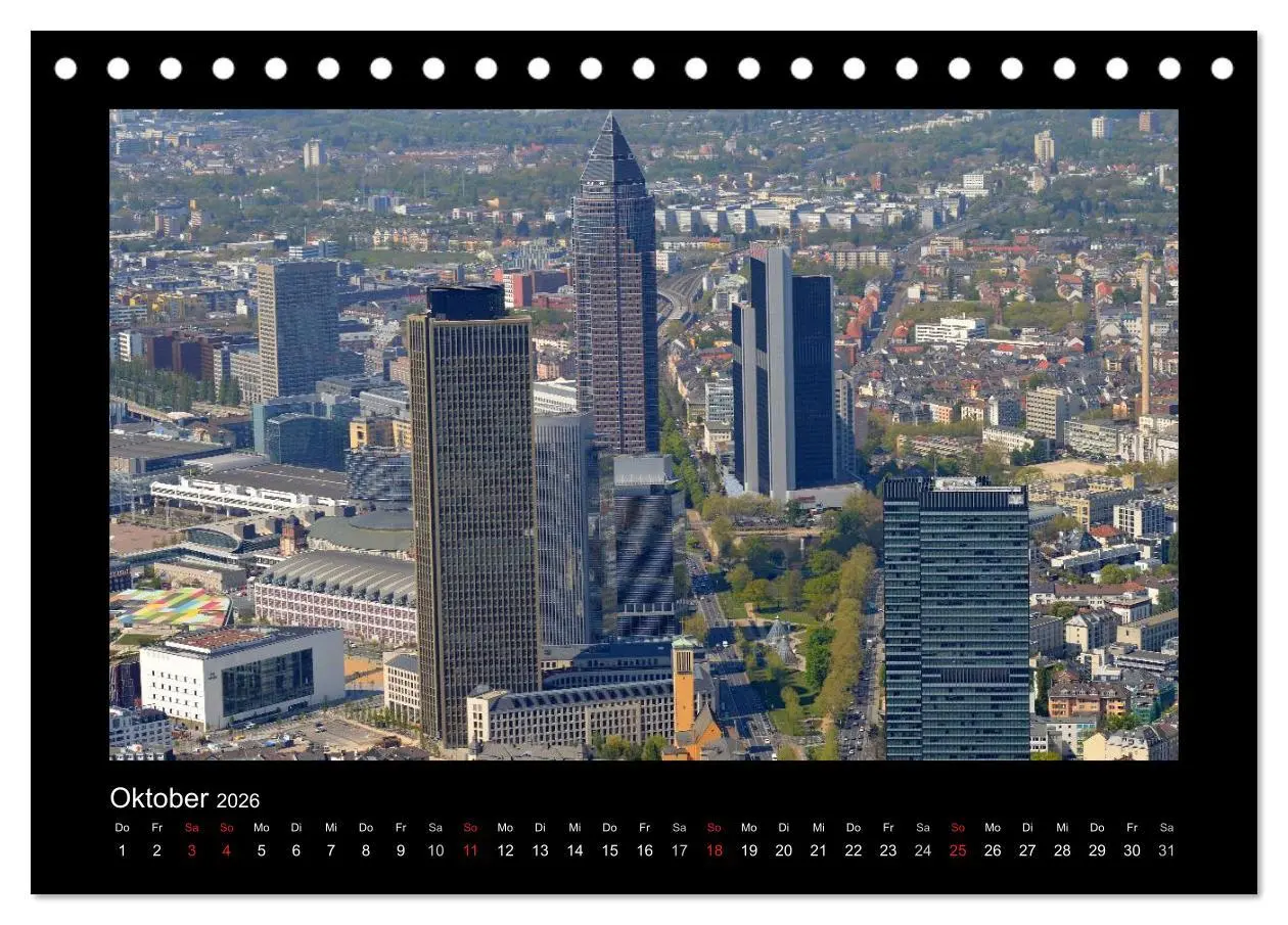 Bild: 9783457973073 | über den Dächern von FRANKFURT (Tischkalender 2026 DIN A5 quer),...