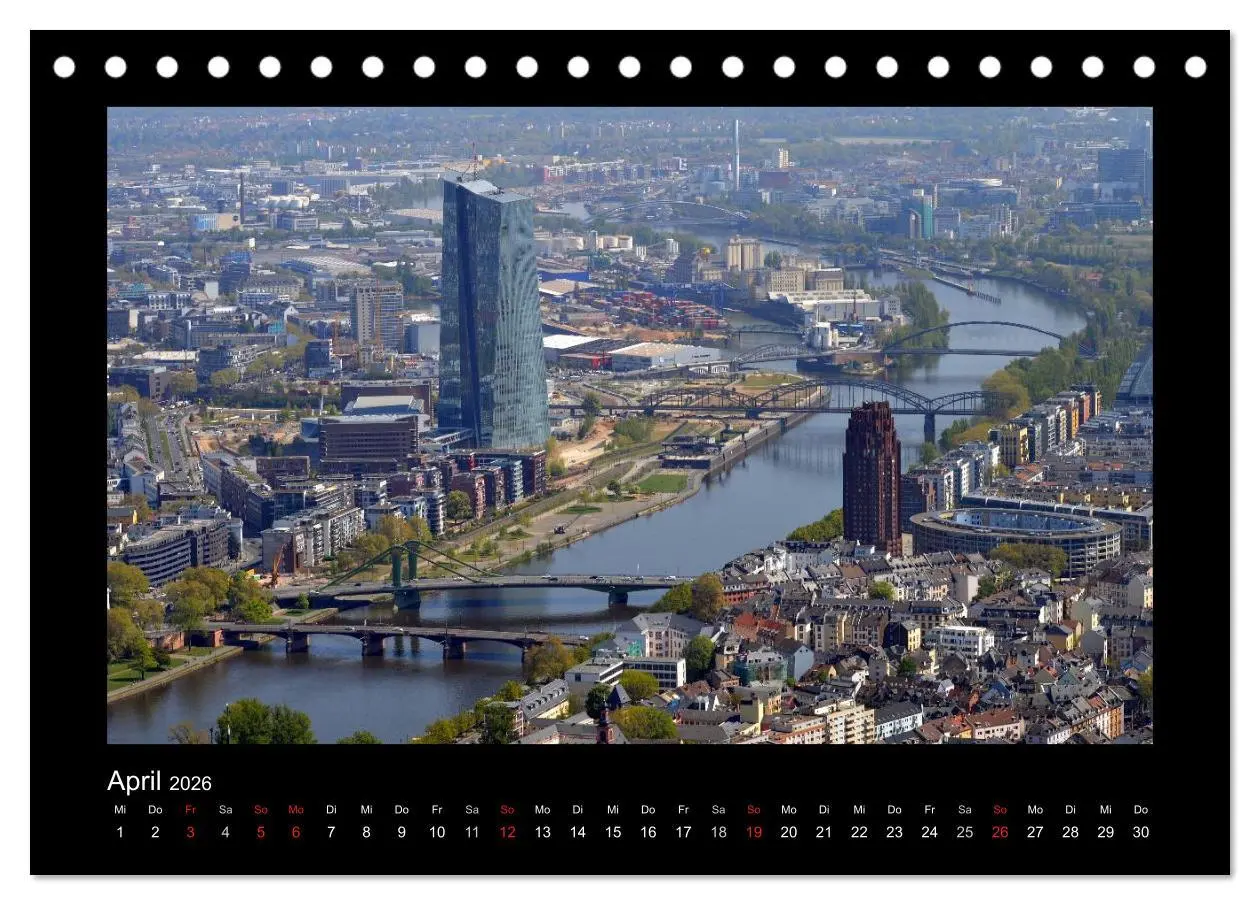 Bild: 9783457973073 | über den Dächern von FRANKFURT (Tischkalender 2026 DIN A5 quer),...
