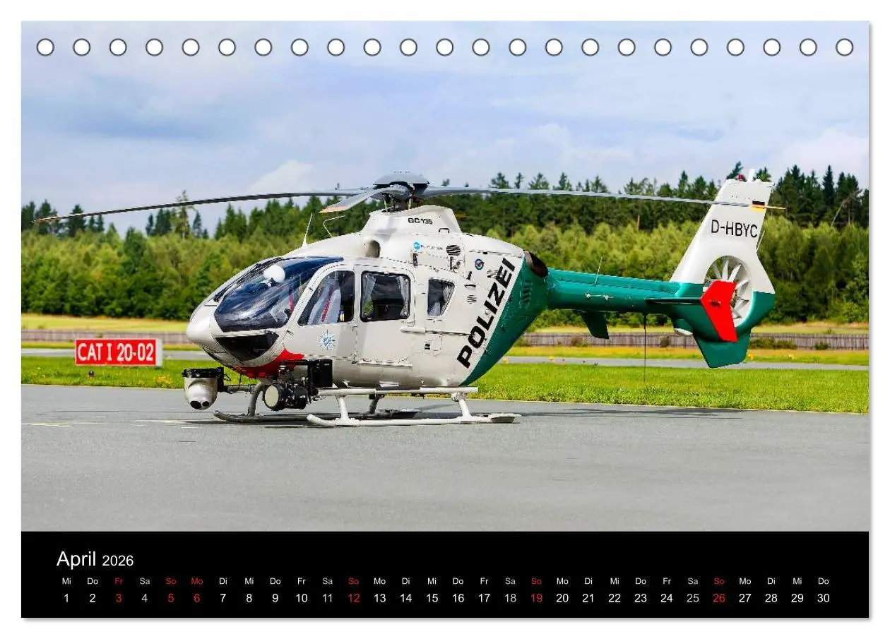 Bild: 9783516203073 | Helicopter 2026 (Tischkalender 2026 DIN A5 quer), CALVENDO...