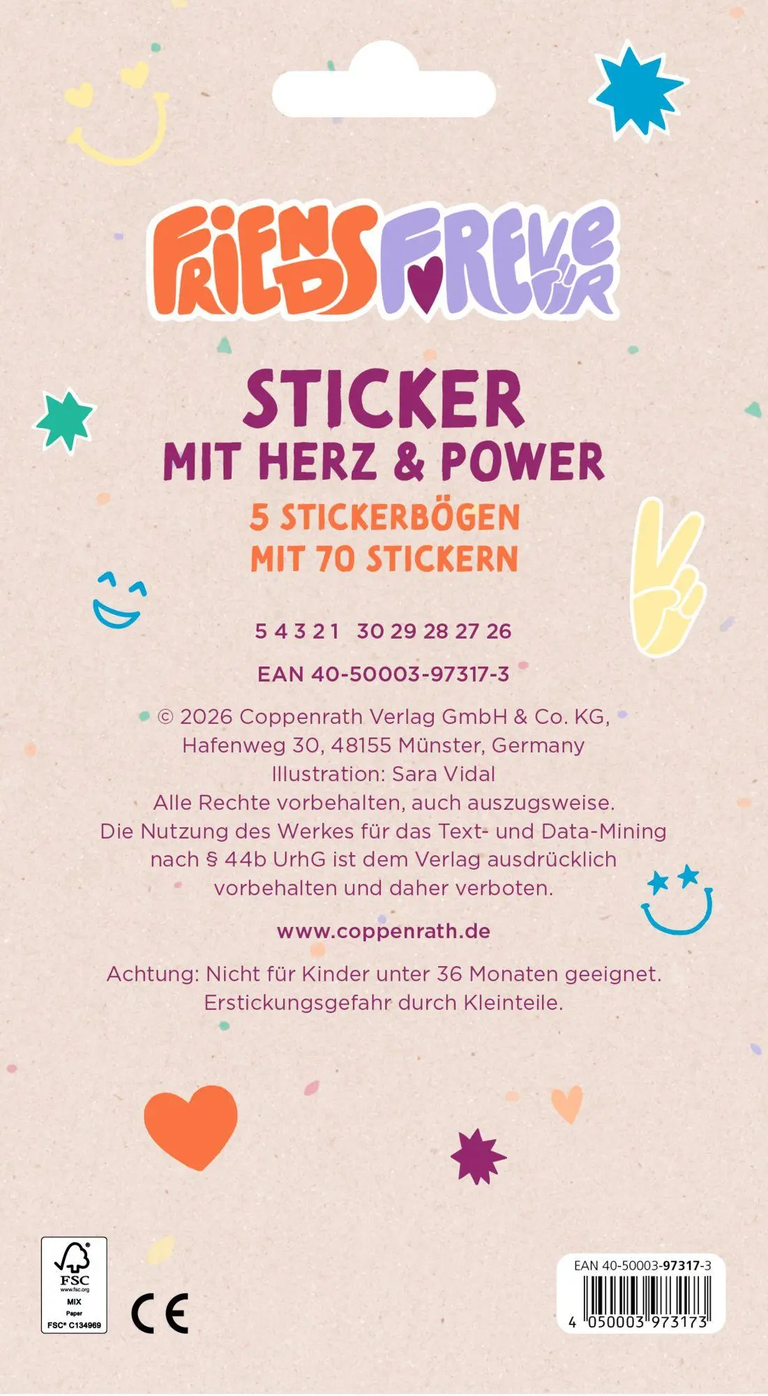 Bild: 4050003973173 | Sticker - Friends Forever | Stickerbögen mit Herz &amp; Power | Buch