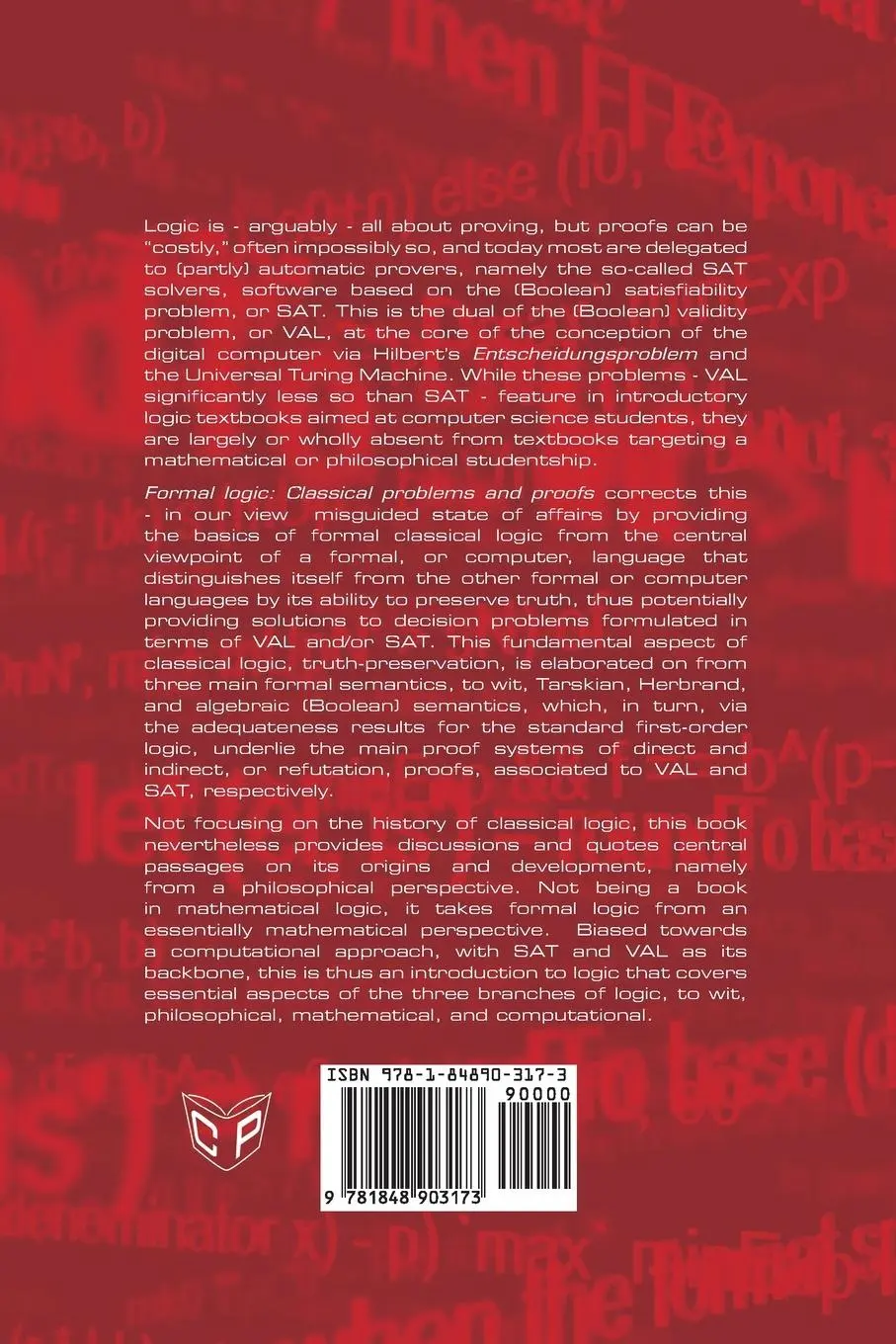 Rückseite: 9781848903173 | Formal Logic | Classical Problems and Proofs | Luis M Augusto | Buch