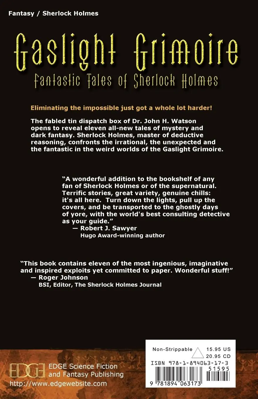 Rückseite: 9781894063173 | Gaslight Grimoire | Fantastic Tales of Sherlock Holmes | Prepolec