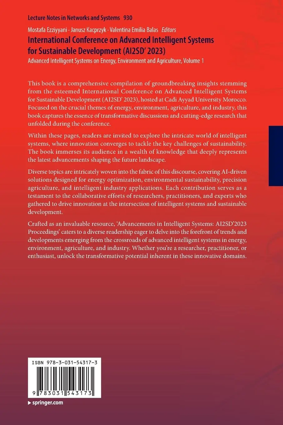 Rückseite: 9783031543173 | International Conference on Advanced Intelligent Systems for...