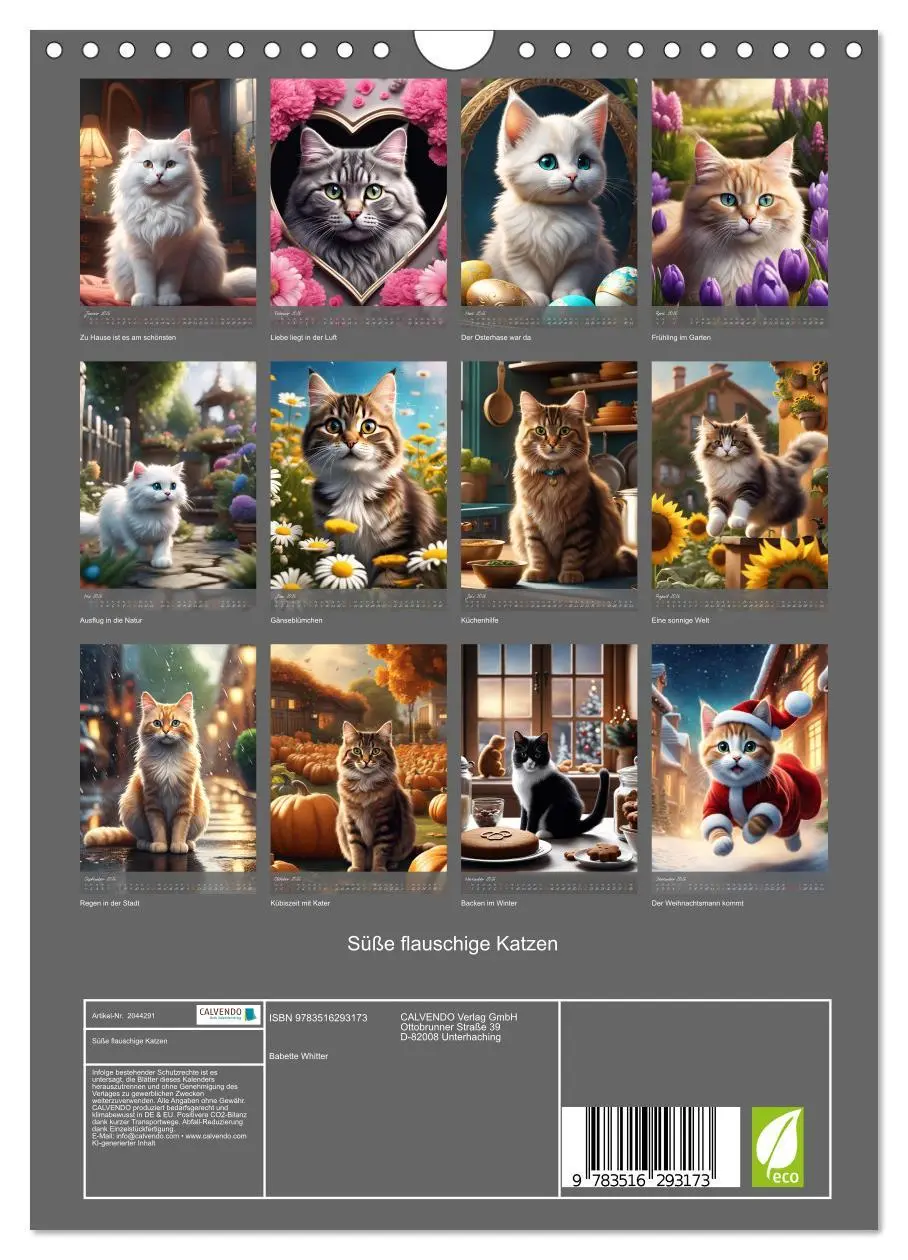 Bild: 9783516293173 | Süße flauschige Katzen (Wandkalender 2026 DIN A4 hoch), CALVENDO...