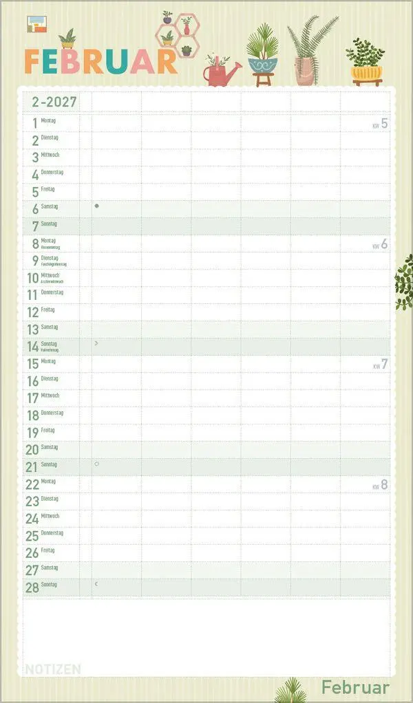 Bild: 9783819303173 | Familienplaner Happy Plants 2027 | Verlag Korsch | Kalender | 14 S.