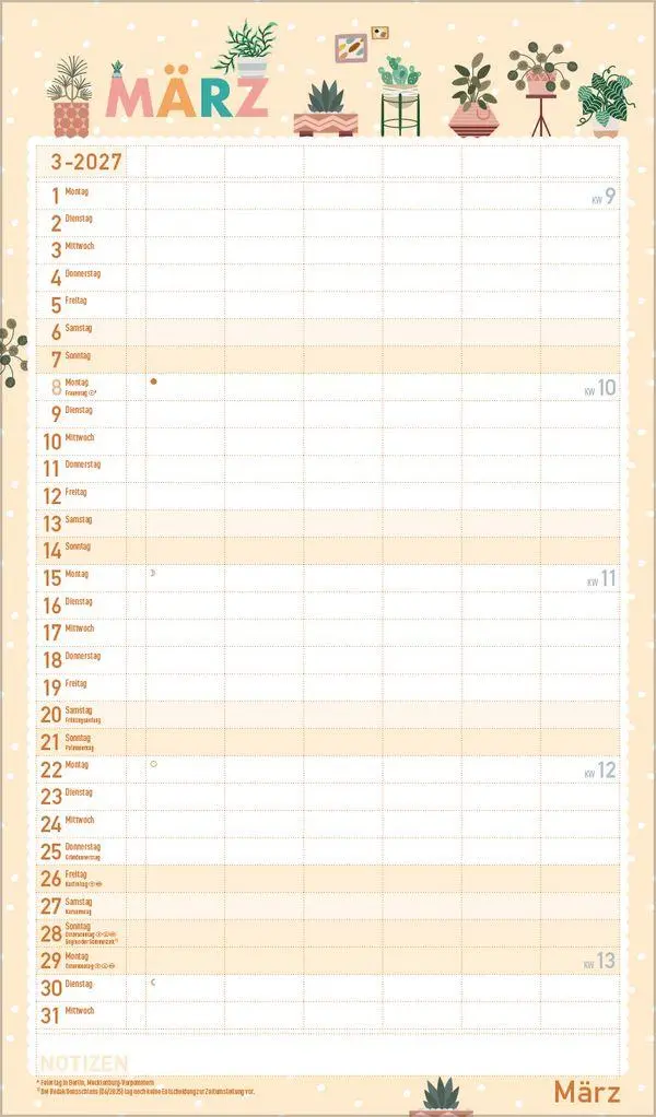 Bild: 9783819303173 | Familienplaner Happy Plants 2027 | Verlag Korsch | Kalender | 14 S.