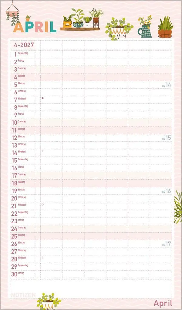 Bild: 9783819303173 | Familienplaner Happy Plants 2027 | Verlag Korsch | Kalender | 14 S.