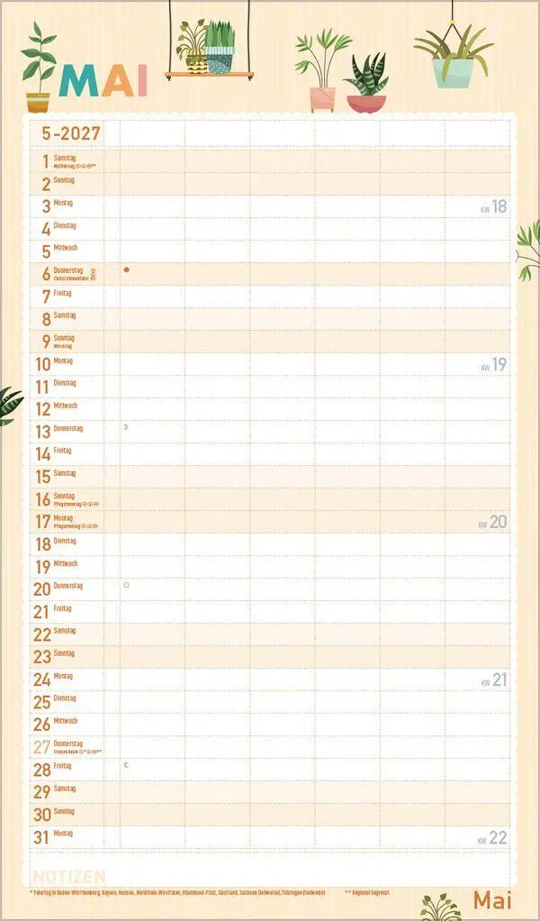 Bild: 9783819303173 | Familienplaner Happy Plants 2027 | Verlag Korsch | Kalender | 14 S.