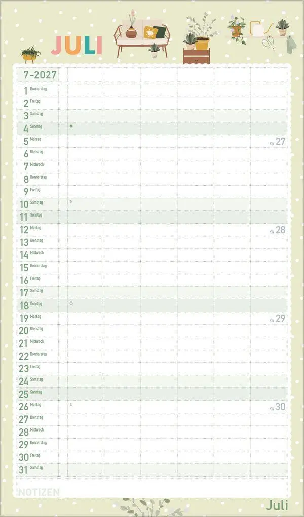Bild: 9783819303173 | Familienplaner Happy Plants 2027 | Verlag Korsch | Kalender | 14 S.