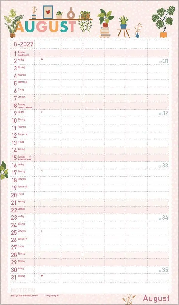 Bild: 9783819303173 | Familienplaner Happy Plants 2027 | Verlag Korsch | Kalender | 14 S.