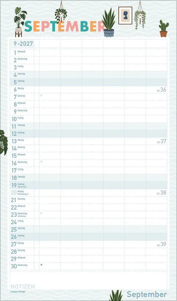 Bild: 9783819303173 | Familienplaner Happy Plants 2027 | Verlag Korsch | Kalender | 14 S.