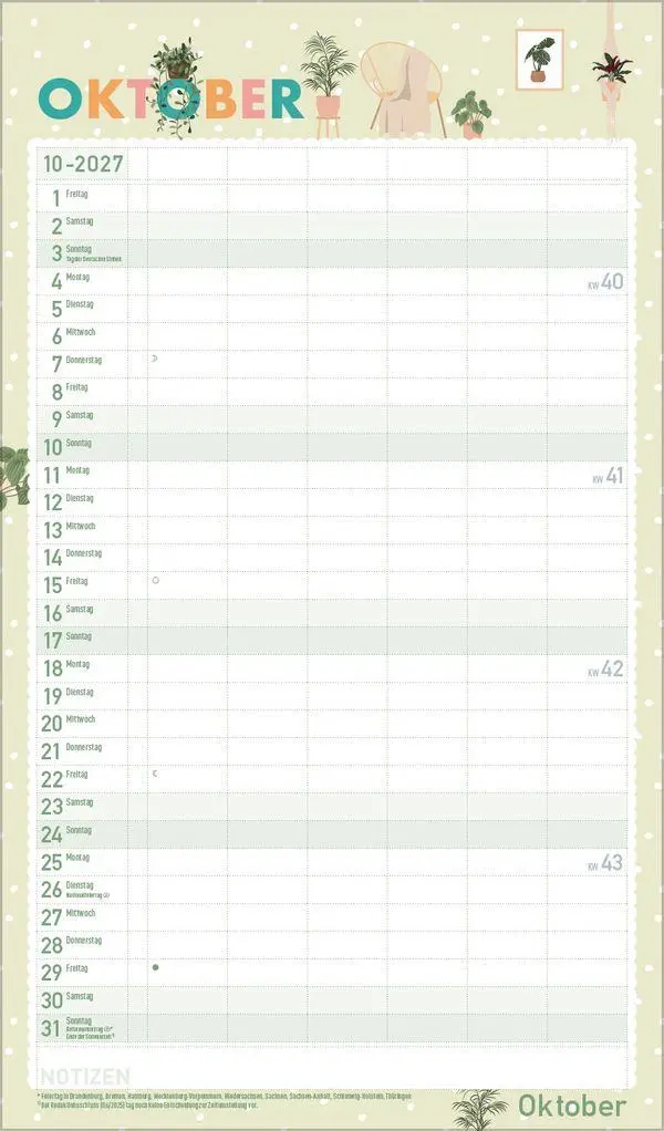 Bild: 9783819303173 | Familienplaner Happy Plants 2027 | Verlag Korsch | Kalender | 14 S.
