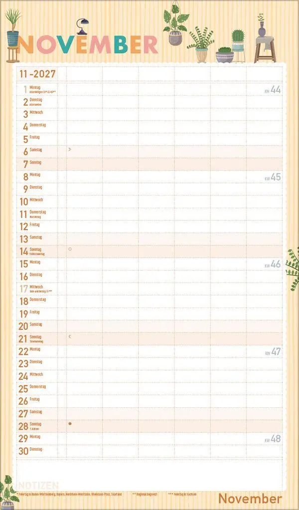 Bild: 9783819303173 | Familienplaner Happy Plants 2027 | Verlag Korsch | Kalender | 14 S.
