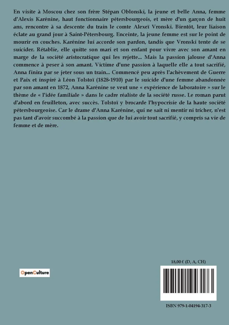 Rückseite: 9791041943173 | Anna Karénine | Tomes 1 et 2 | Léon Tolstoï | Taschenbuch | 2023