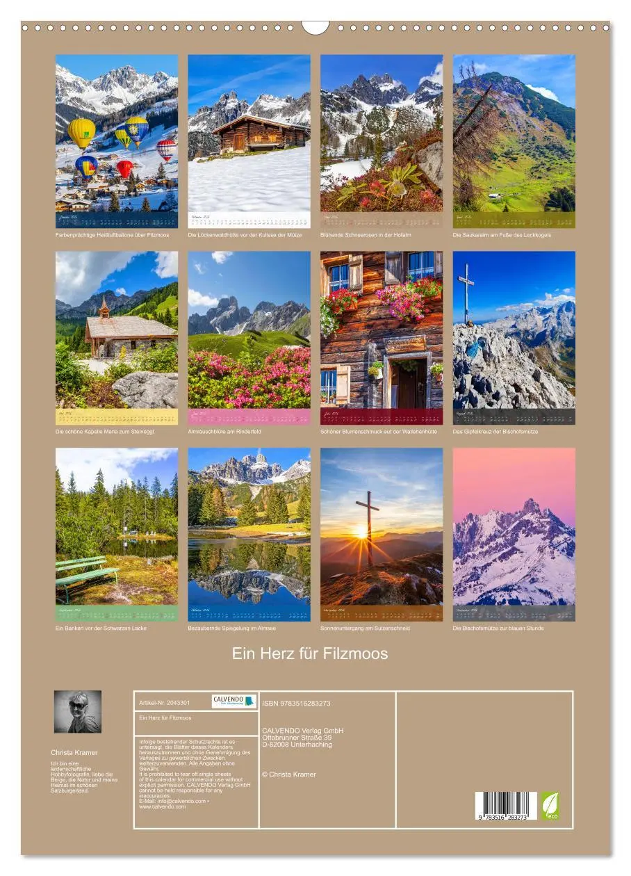 Bild: 9783516283273 | Ein Herz für Filzmoos (Wandkalender 2026 DIN A2 hoch), CALVENDO...