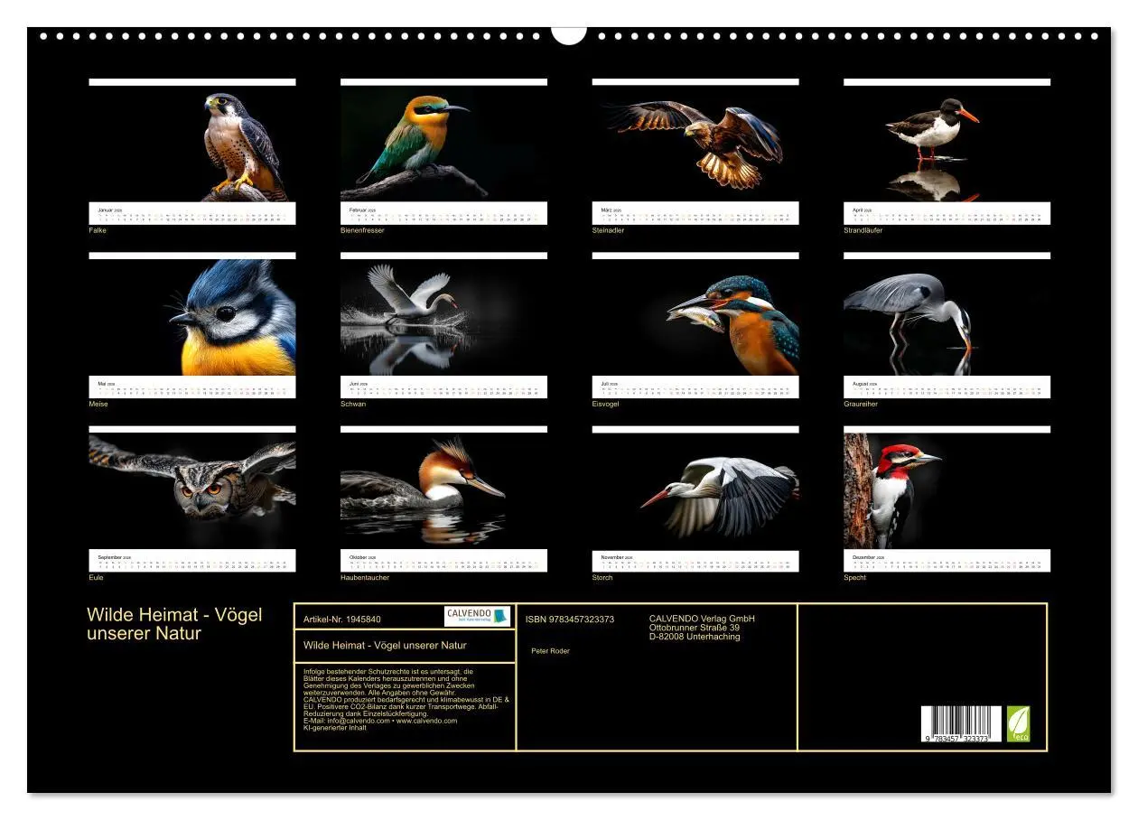 Bild: 9783457323373 | Wilde Heimat - Vögel unserer Natur (Wandkalender 2026 DIN A2 quer),...