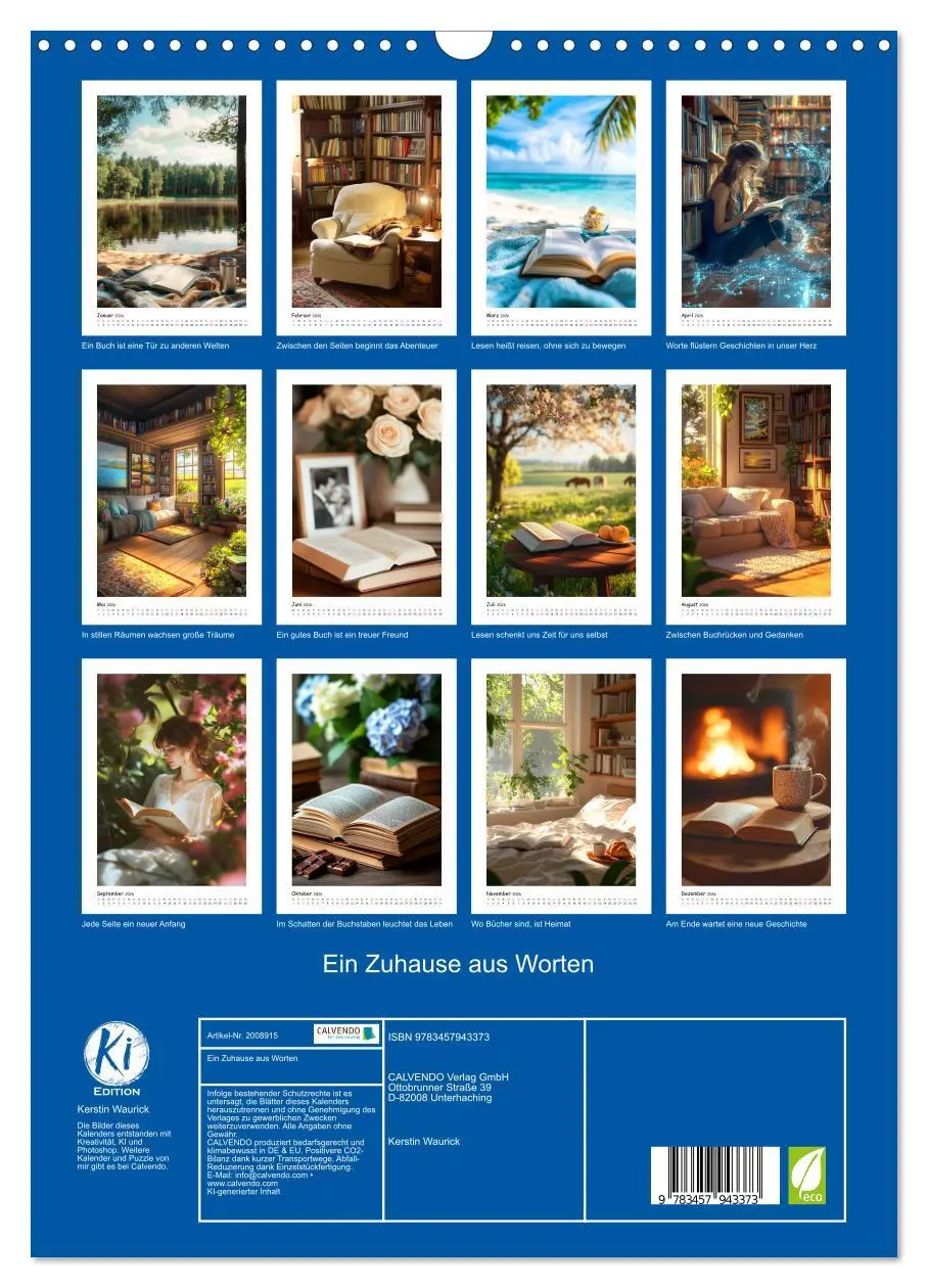 Bild: 9783457943373 | Ein Zuhause aus Worten (Wandkalender 2026 DIN A3 hoch), CALVENDO...